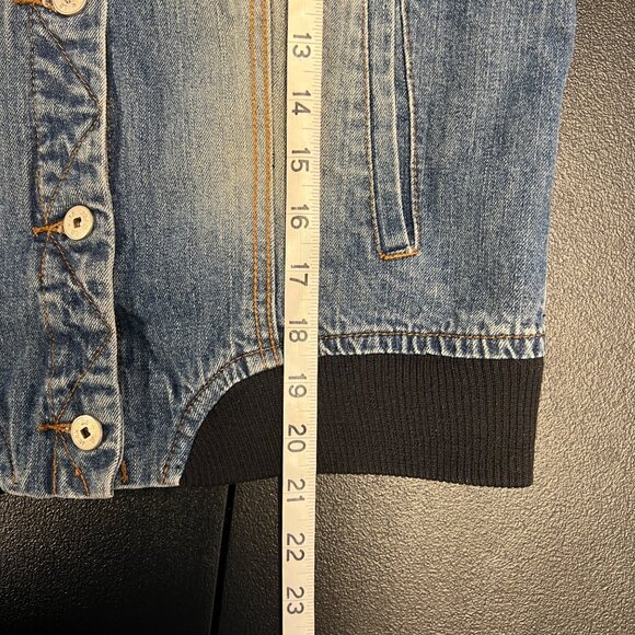 VTG Marithe Francois Girbaud women’s Denim Jean Bomber Jacket XL Trucker Cropped - Picture 8 of 9